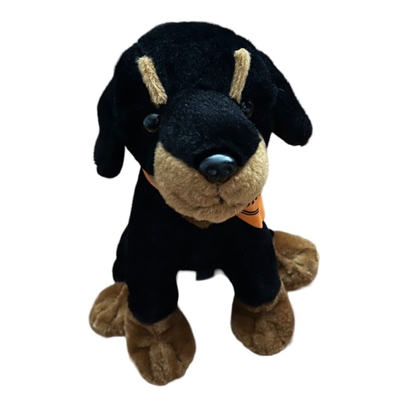 Anico Intl Rottweiler Dog Plush Stuffed Animal‎ Orange Bandana - Picture 1 of 4